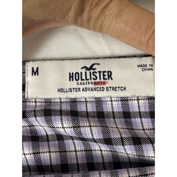 Hollister Y2K Purple Plaid M Crop Top Grunge Academia Prep Clueless Aesthetic - Picture 4 of 9